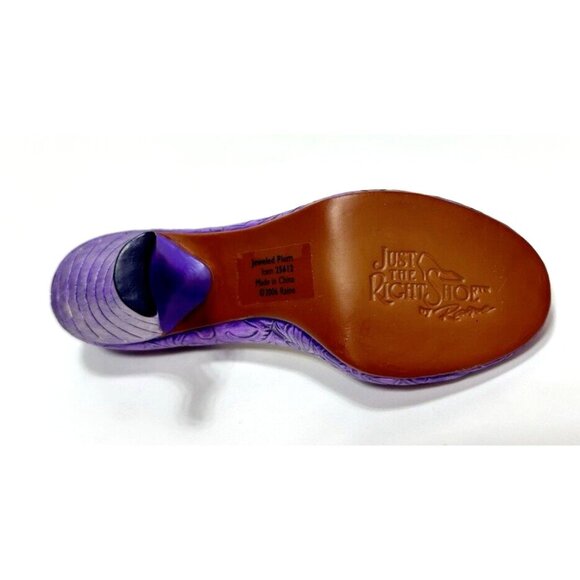 Just The Right Shoe Jewelled Plum by Lorraine Vail, VTG Purple Mini Heel Decor - Picture 6 of 8